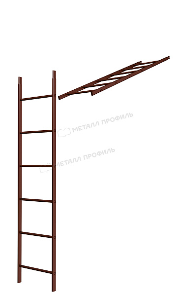 Лестница кровельная стеновая дл. 1860 мм без кронштейнов (8017) ― приобрести в интернет-магазине Компании Металл Профиль по доступной стоимости.