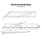 Металлочерепица МЕТАЛЛ ПРОФИЛЬ Ламонтерра-XL (ПЭ-01-5005-0.4)